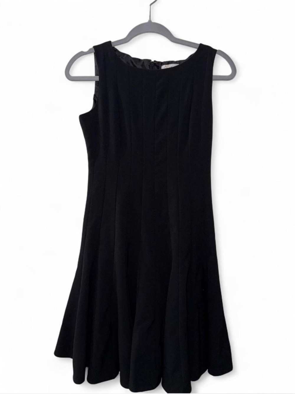 Calvin Klein Sleek Black Sleeveless Pleated Dress